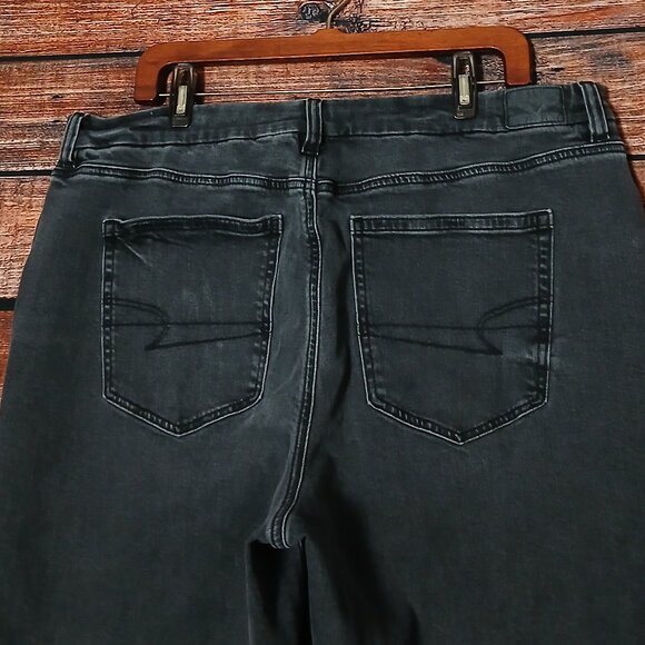 American Eagle Jeans Plus Size 20 Curvy Mom High Rise Ankle Gray Denim Stretch - Picture 5 of 10